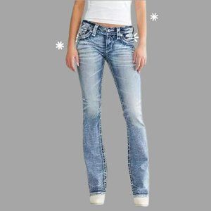 Abercrombie & Fitch Mid Rise Boot Cut Distressed Jeans